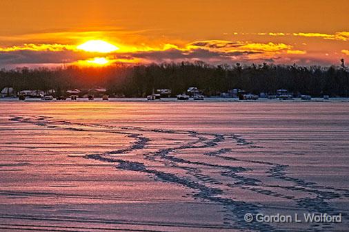 Frozen Lower Rideau Lake Sunrise_33352.jpg - Photographed along the Rideau Canal Waterway near Port Elmsley, Ontario, Canada.